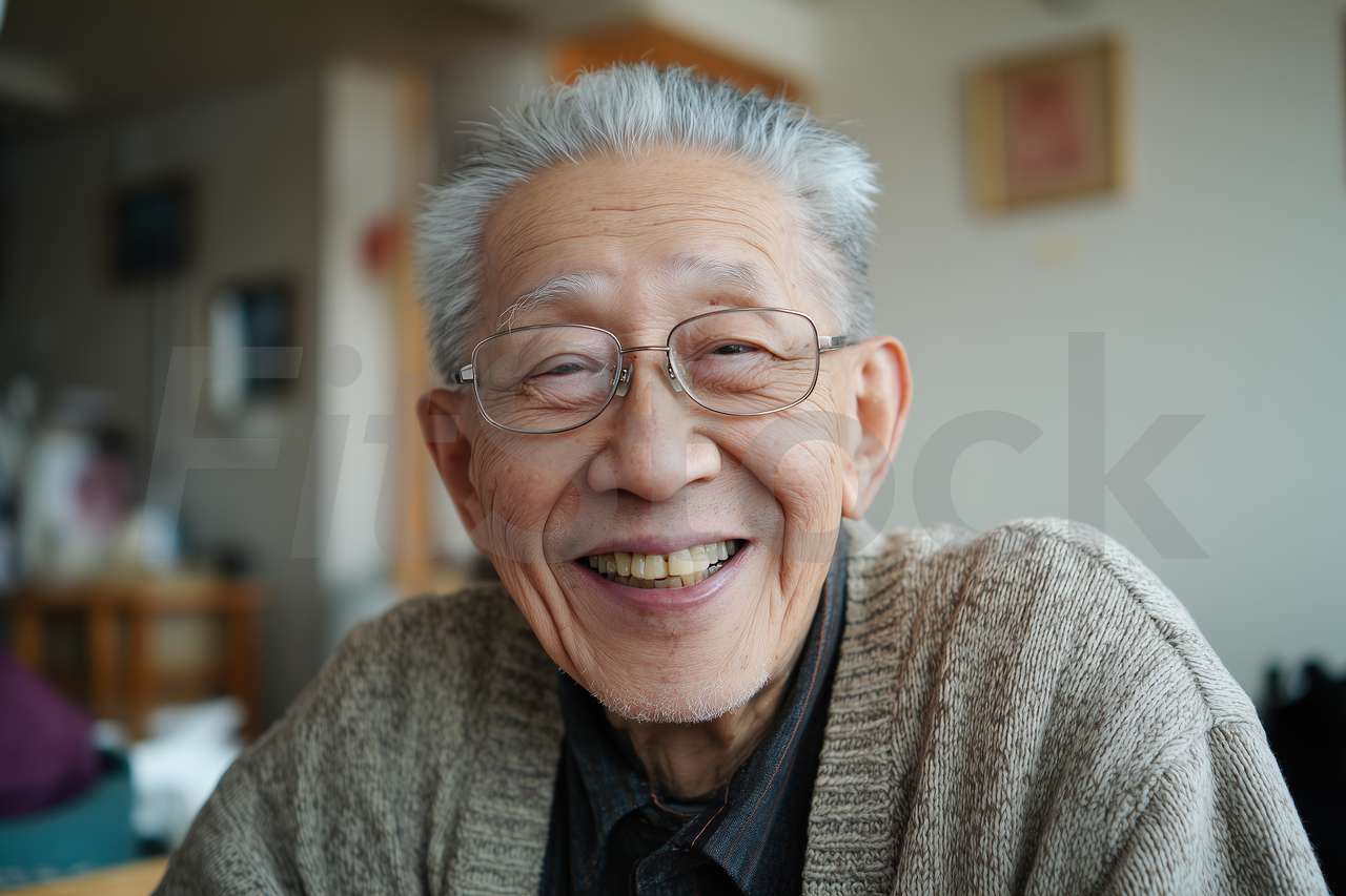 笑顔の高齢男性