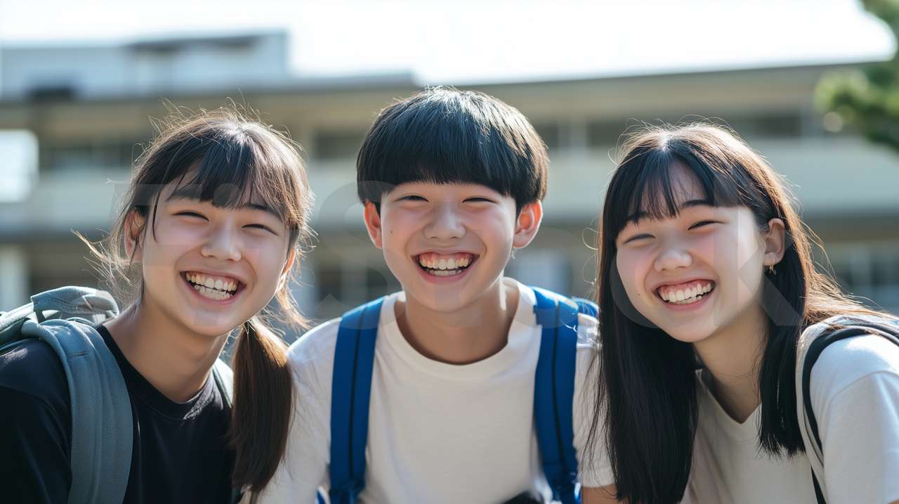 笑顔の学生たち