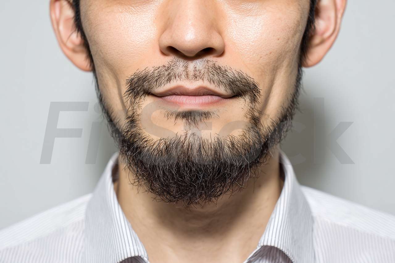 ヒゲを生やした男性のクローズアップ