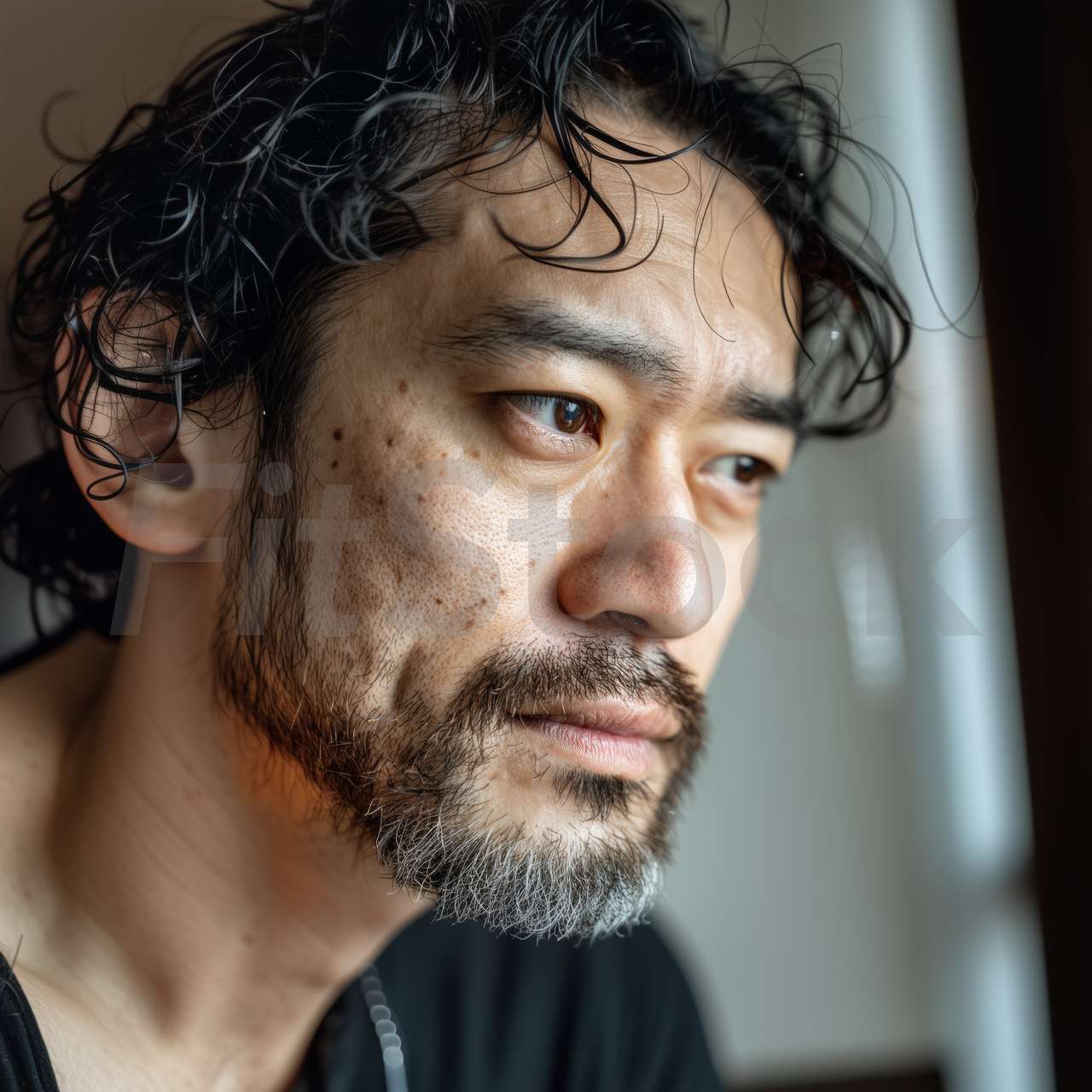 思案する中年の日本人男性