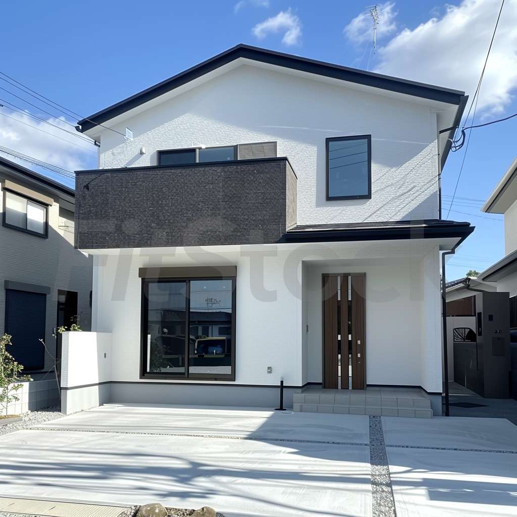 モダンなデザインの新築戸建て住宅