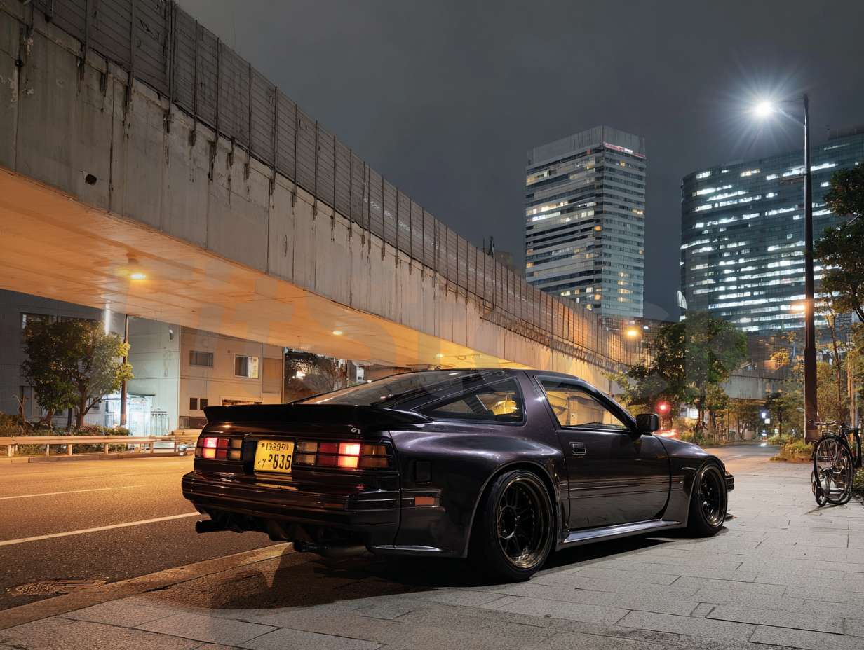 都会の夜に佇むカスタムされた日産・フェアレディZ