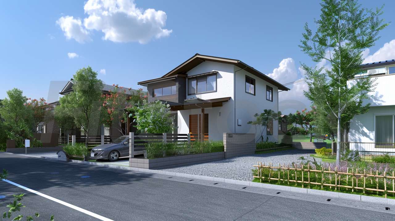 青空の下に佇むモダンな一戸建て住宅