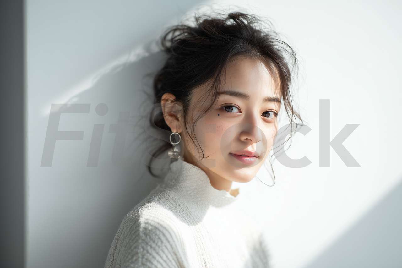 自然光に包まれた女性のポートレート