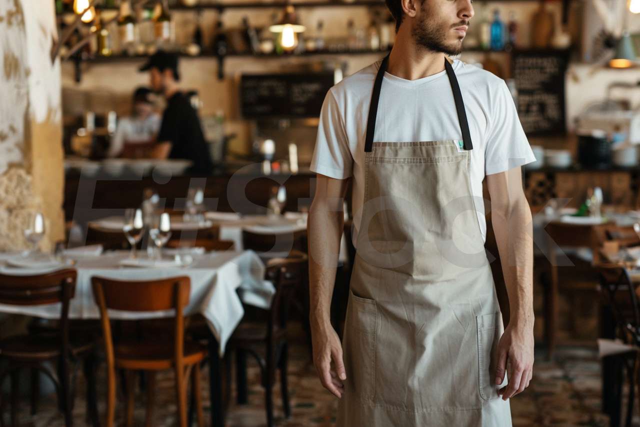 レストランで働く男性スタッフ