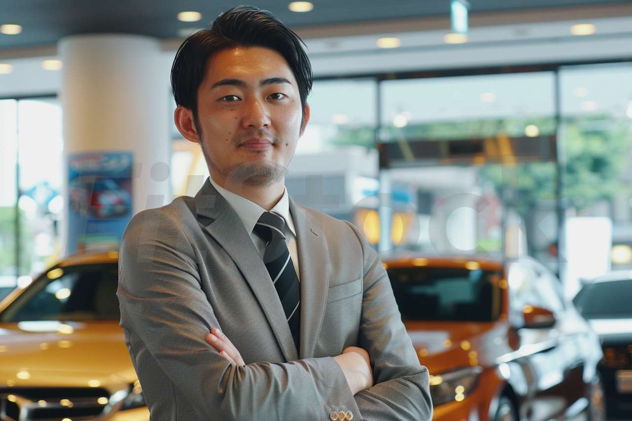 自動車ディーラーの男性スタッフ