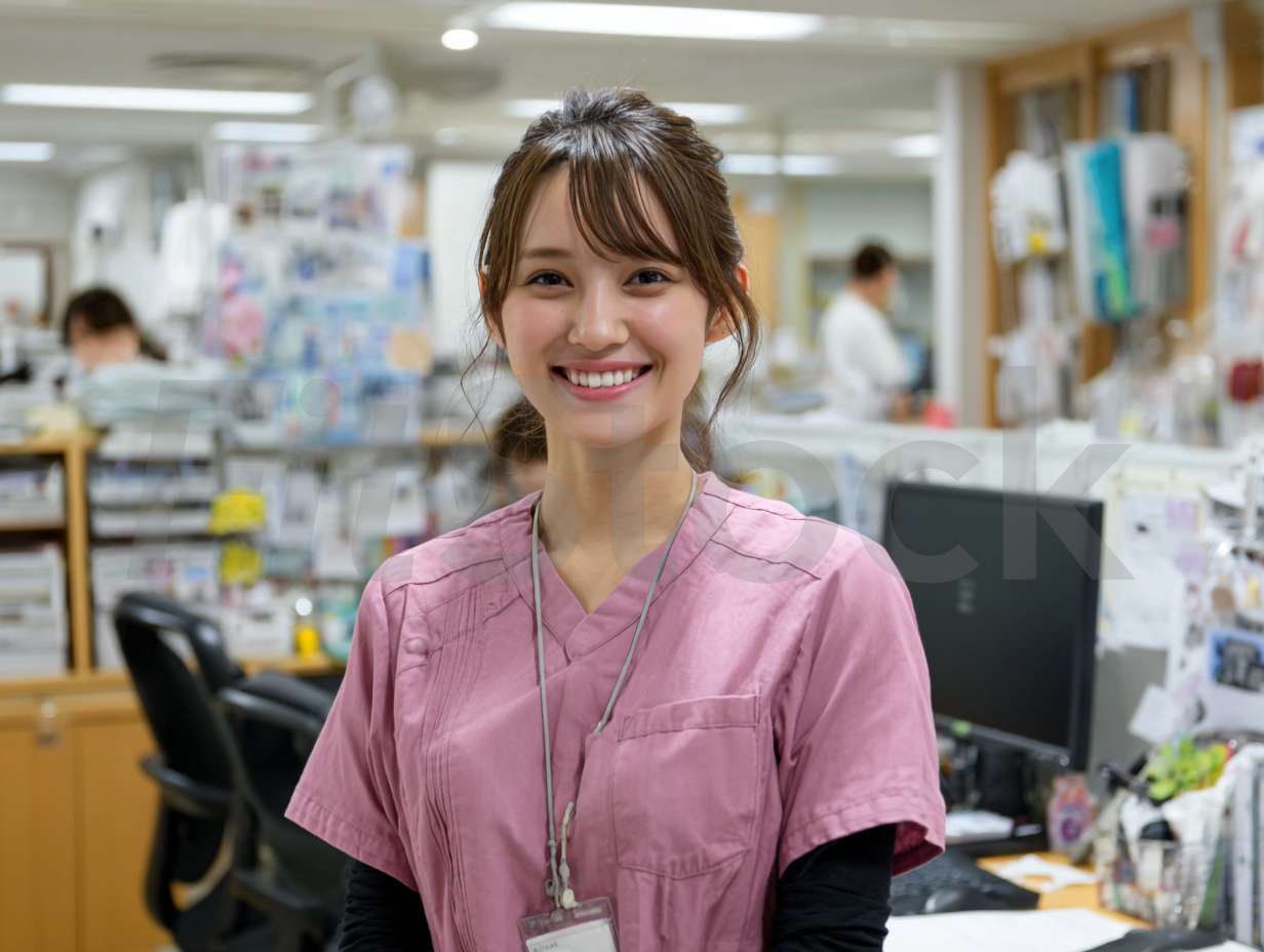 病院で働く笑顔の女性看護師