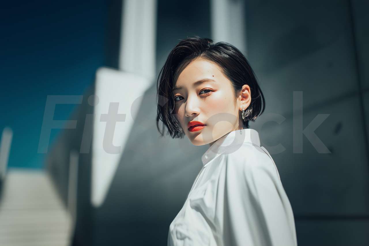 都会のクールな女性のポートレート