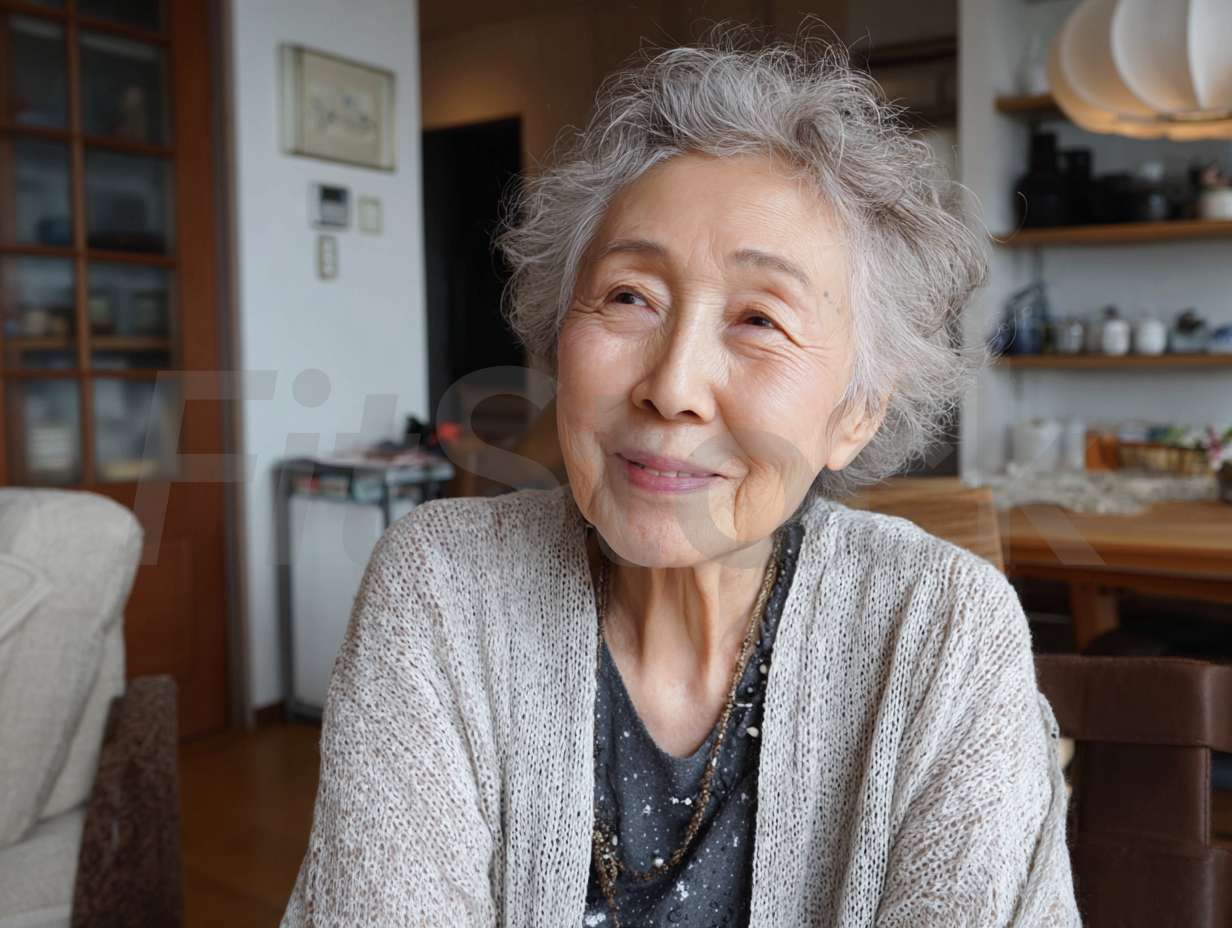 穏やかな微笑みを浮かべるシニア女性