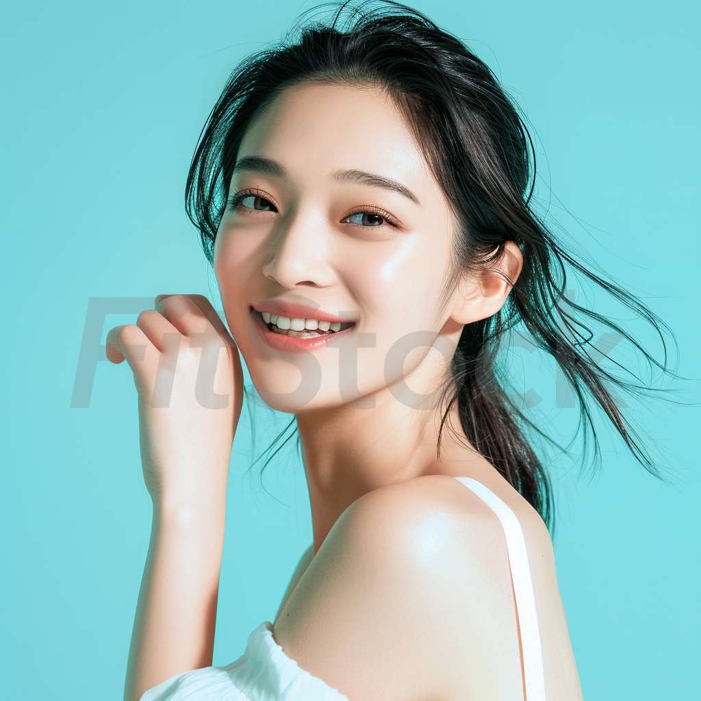 爽やかな笑顔の美しい女性のポートレート