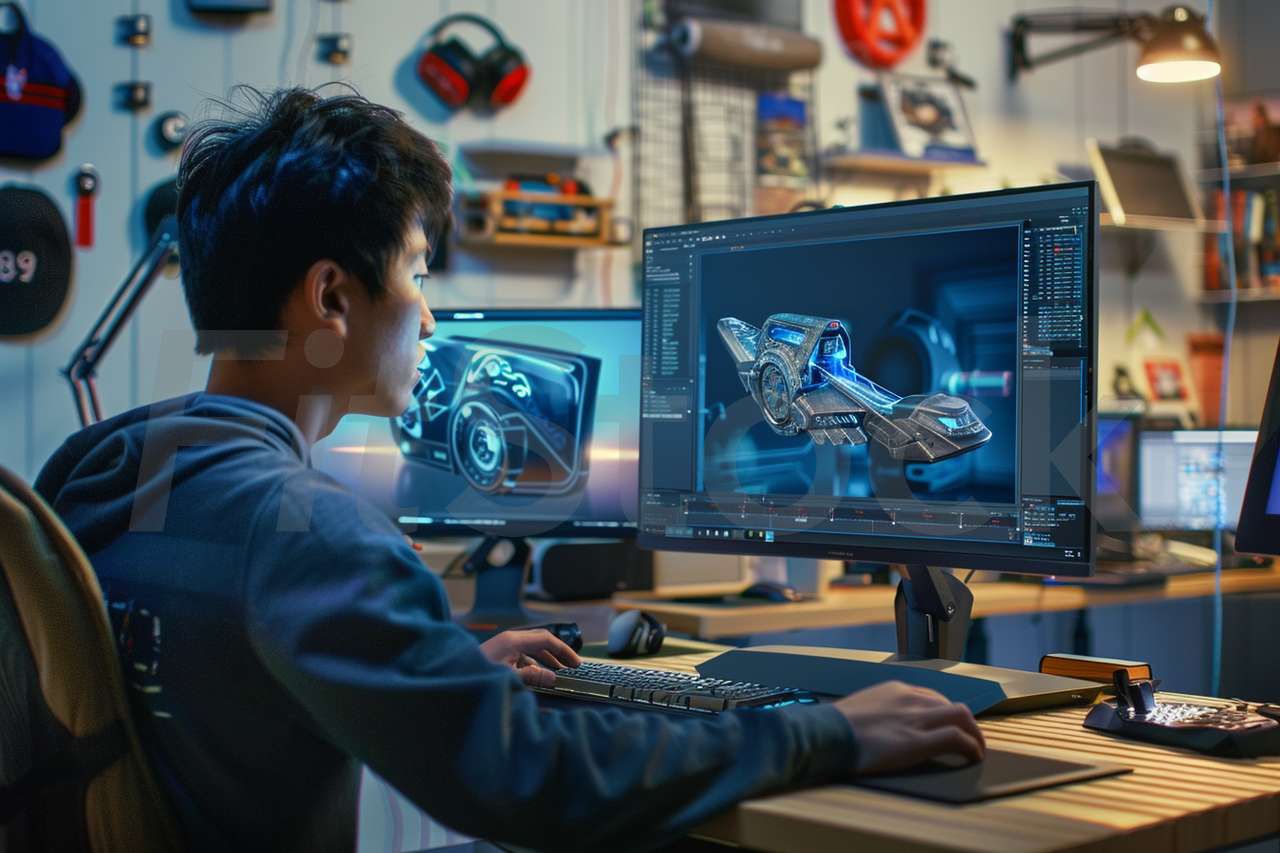 3Dモデリングを行うクリエイター