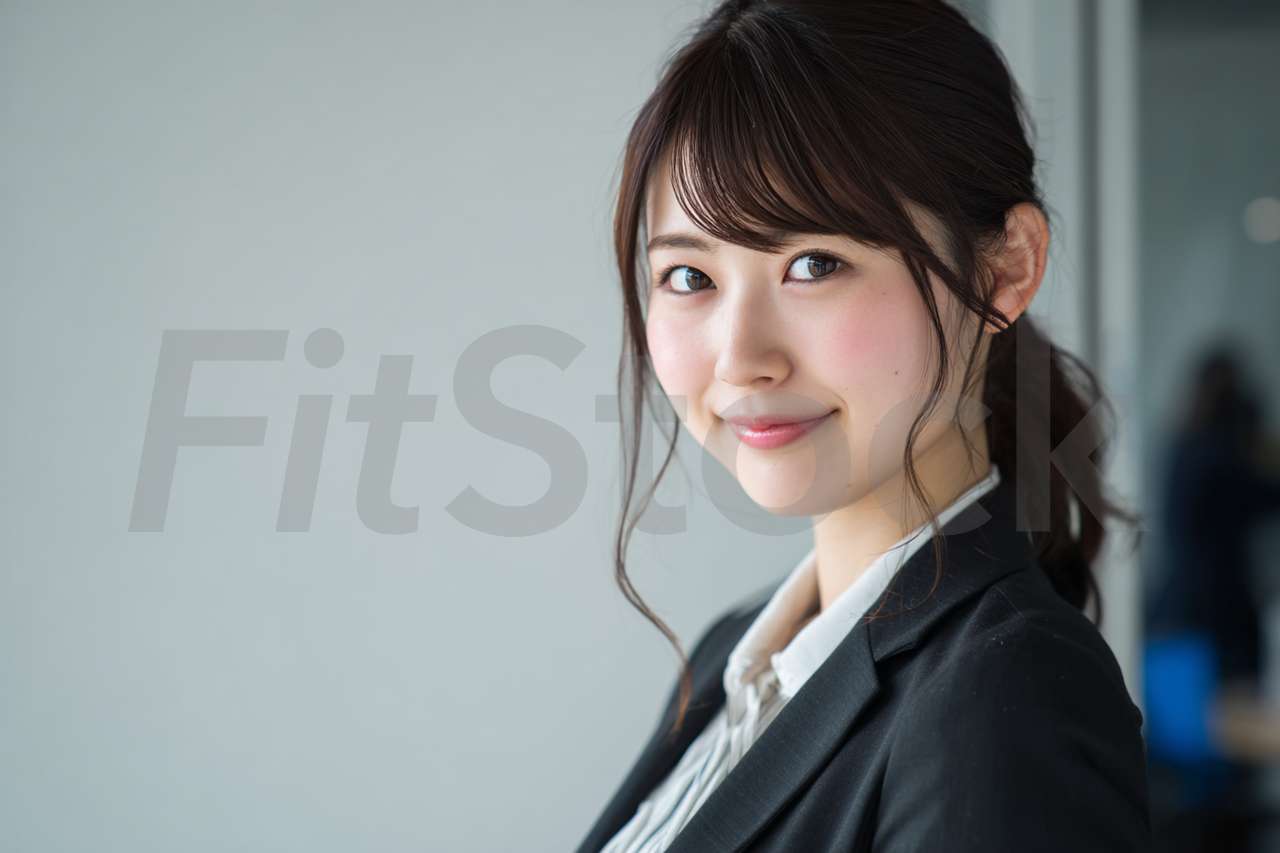 オフィスで微笑むビジネスウーマンのポートレート
