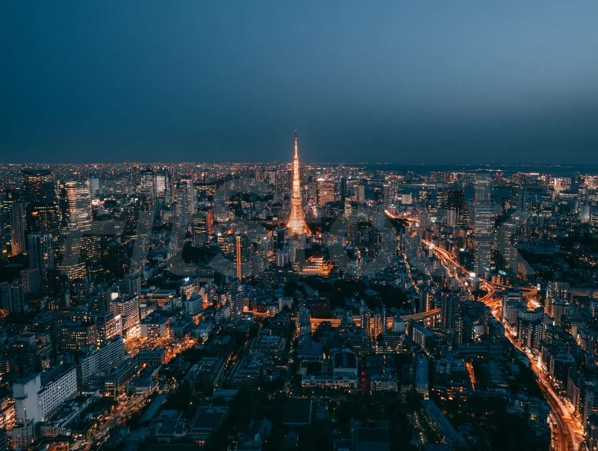 夜の東京タワーと大都市の絶景
