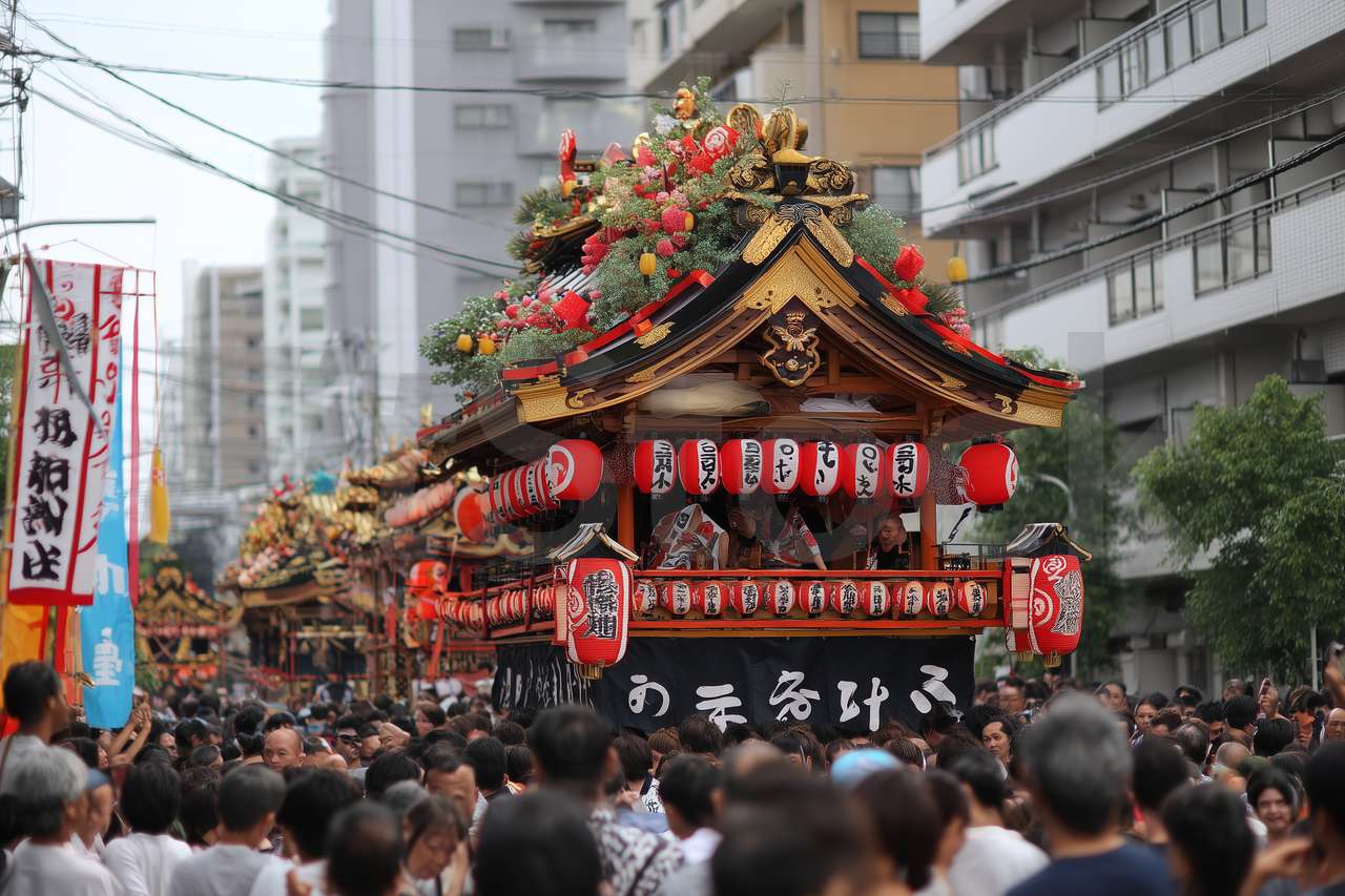 日本の伝統的な祭りの山車