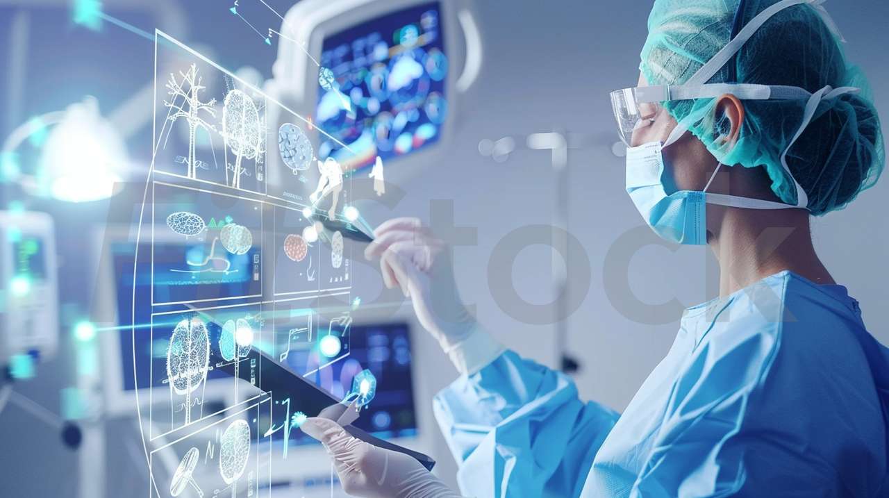 最新の医療技術で脳の検査を行う外科医