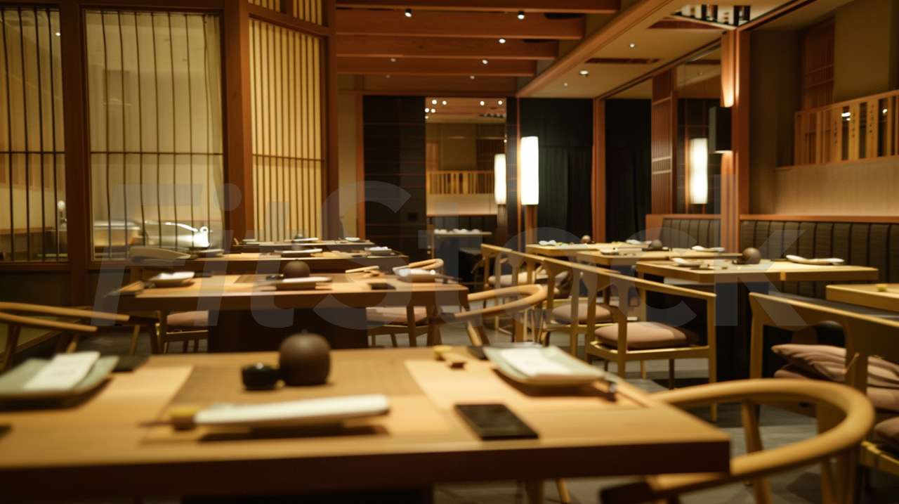 洗練された高級和食レストランの店内