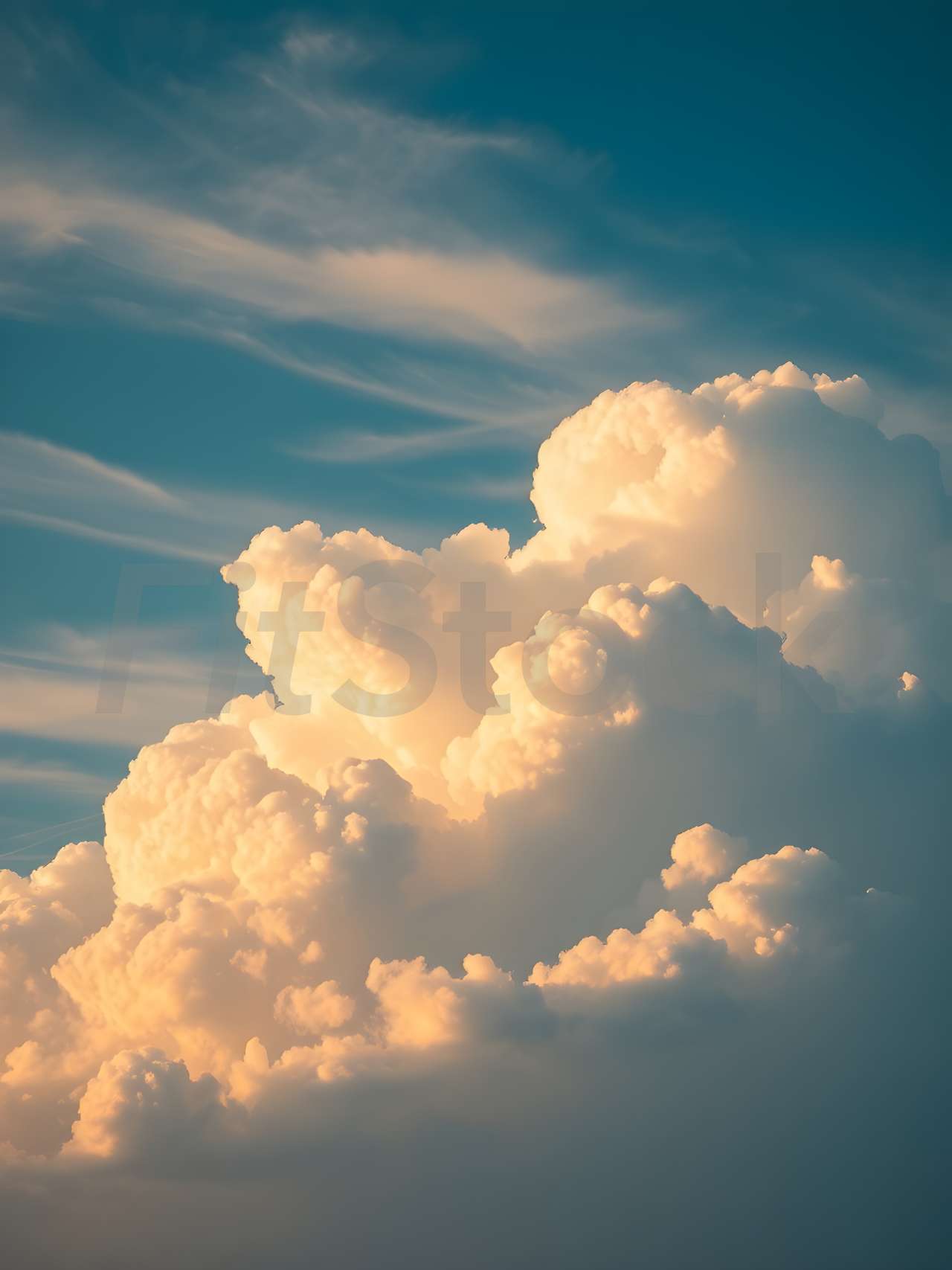 夕陽に染まる入道雲