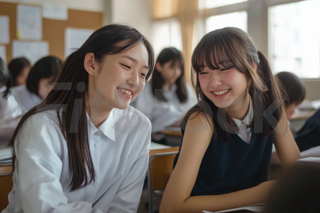 教室で笑顔で会話を楽しむ女子生徒たち