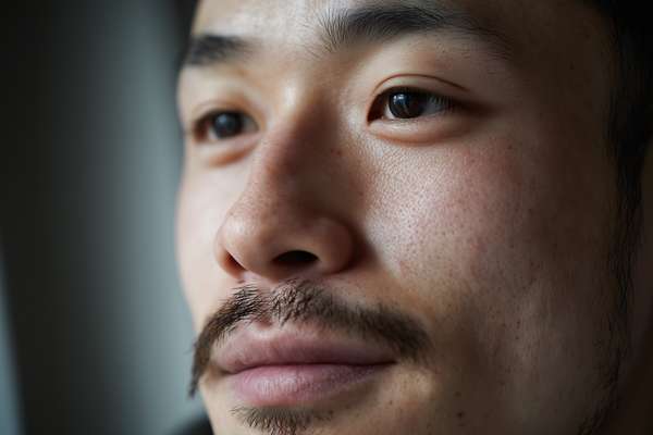 物思いにふける日本人男性のポートレート