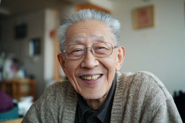 笑顔の高齢男性