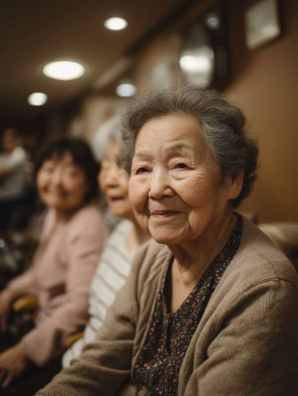 微笑む高齢の女性