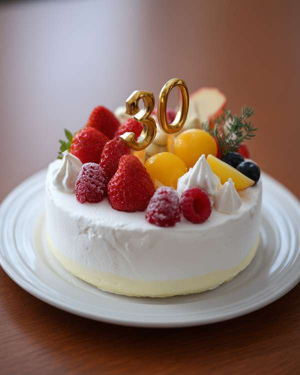 30歳の誕生日を祝うフルーツケーキ