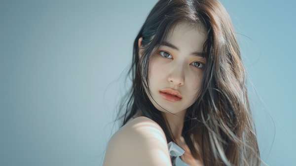 自然光に包まれた美しい女性のポートレート