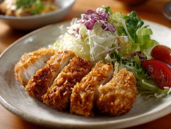 サクサクの衣が食欲をそそる揚げたてのトンカツ