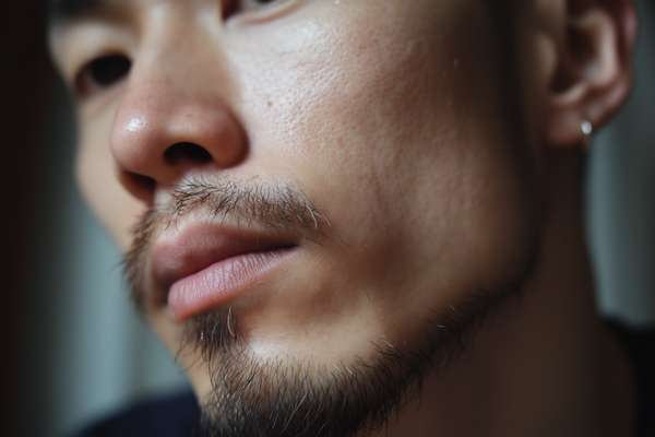 ヒゲを生やした男性のクローズアップ