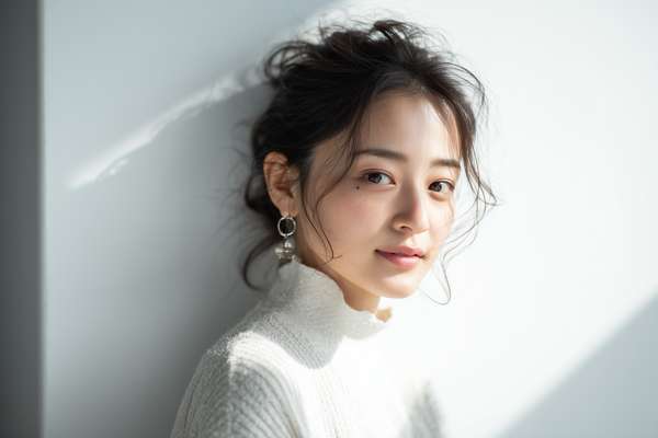 自然光に包まれた女性のポートレート