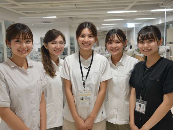 医療現場で働く笑顔の女性医療従事者たち