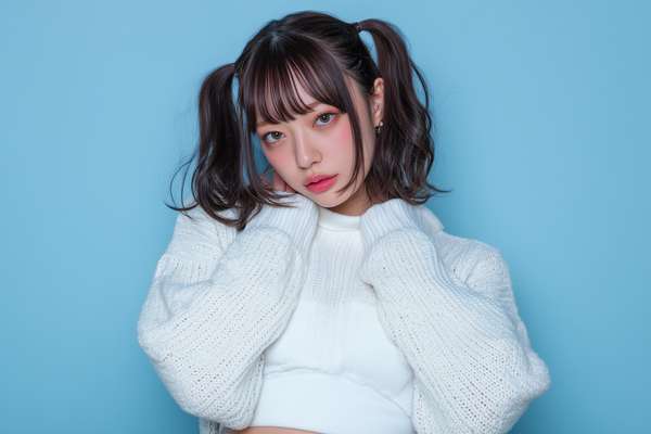 ツインテールの可愛い女性