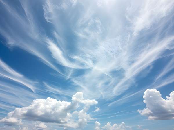 青空に広がる雲と薄雲