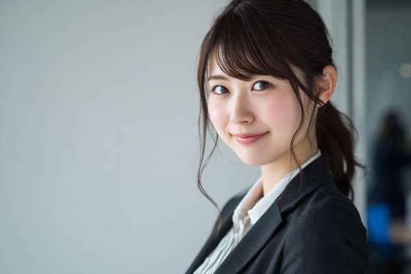 オフィスで微笑むビジネスウーマンのポートレート