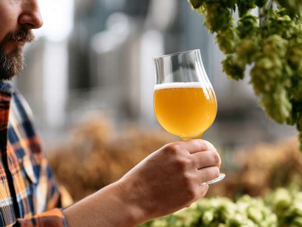 ビールをテイスティングする醸造家