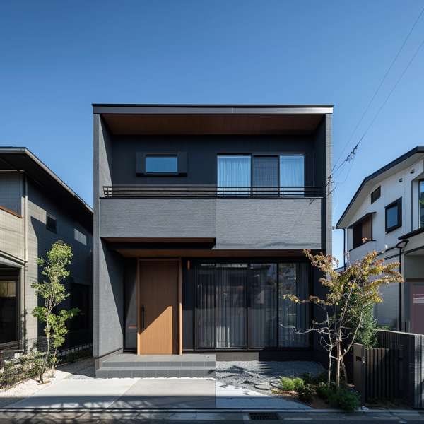 モダンなデザインのスタイリッシュな外観の住宅