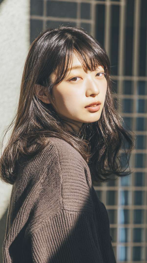 自然光に照らされた若く美しい女性のポートレート