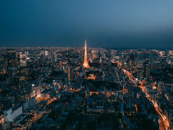 夜の東京タワーと大都市の絶景