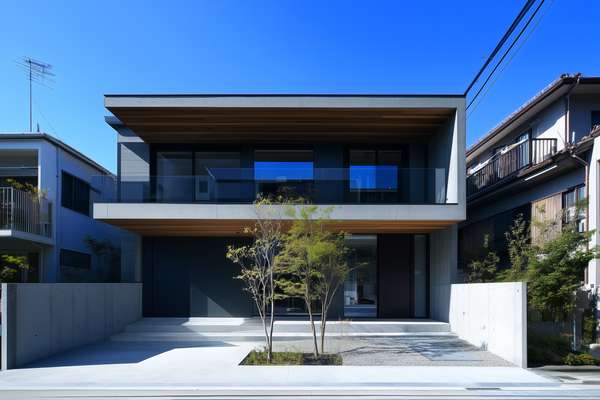 モダンなコンクリート住宅の外観