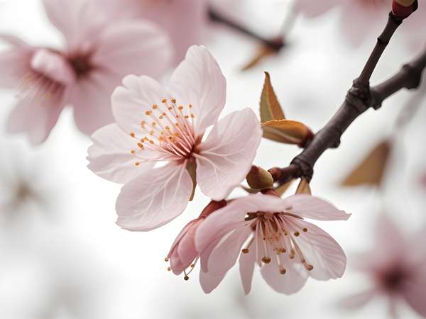 春の訪れを感じる淡いピンクの桜の花