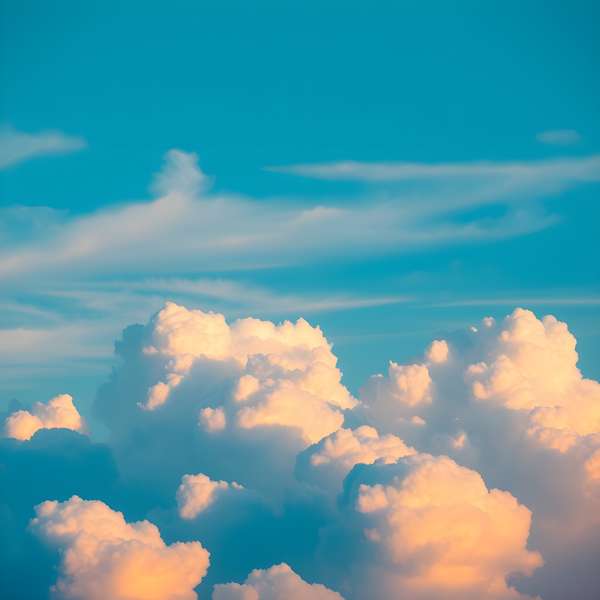 夕日に照らされる美しい積乱雲
