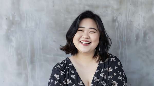 笑顔で微笑むアジア人女性のポートレート