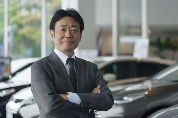 自動車ディーラーで働く男性スタッフ