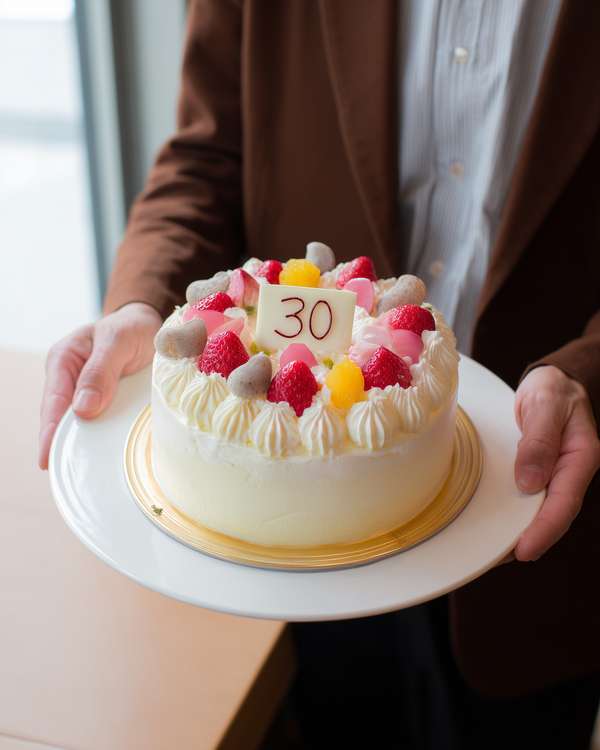30歳の誕生日を祝うバースデーケーキ