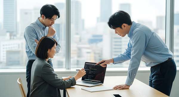 オフィスで打ち合わせをするビジネスチーム