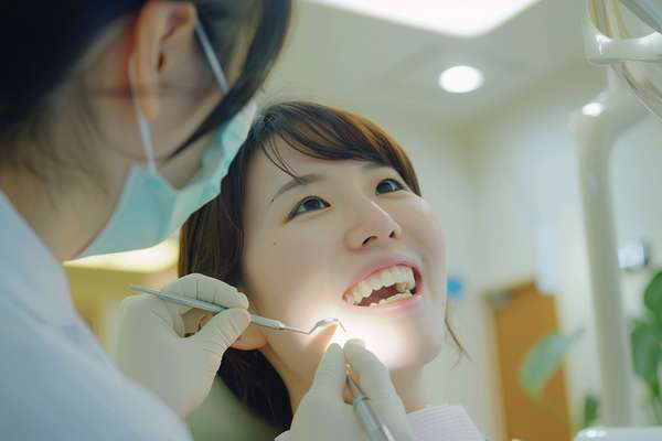 歯科医院で治療を受ける女性患者