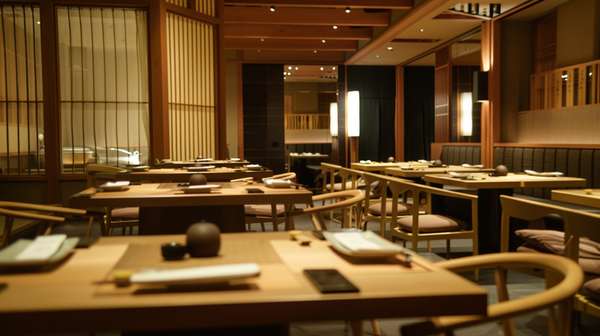 洗練された高級和食レストランの店内